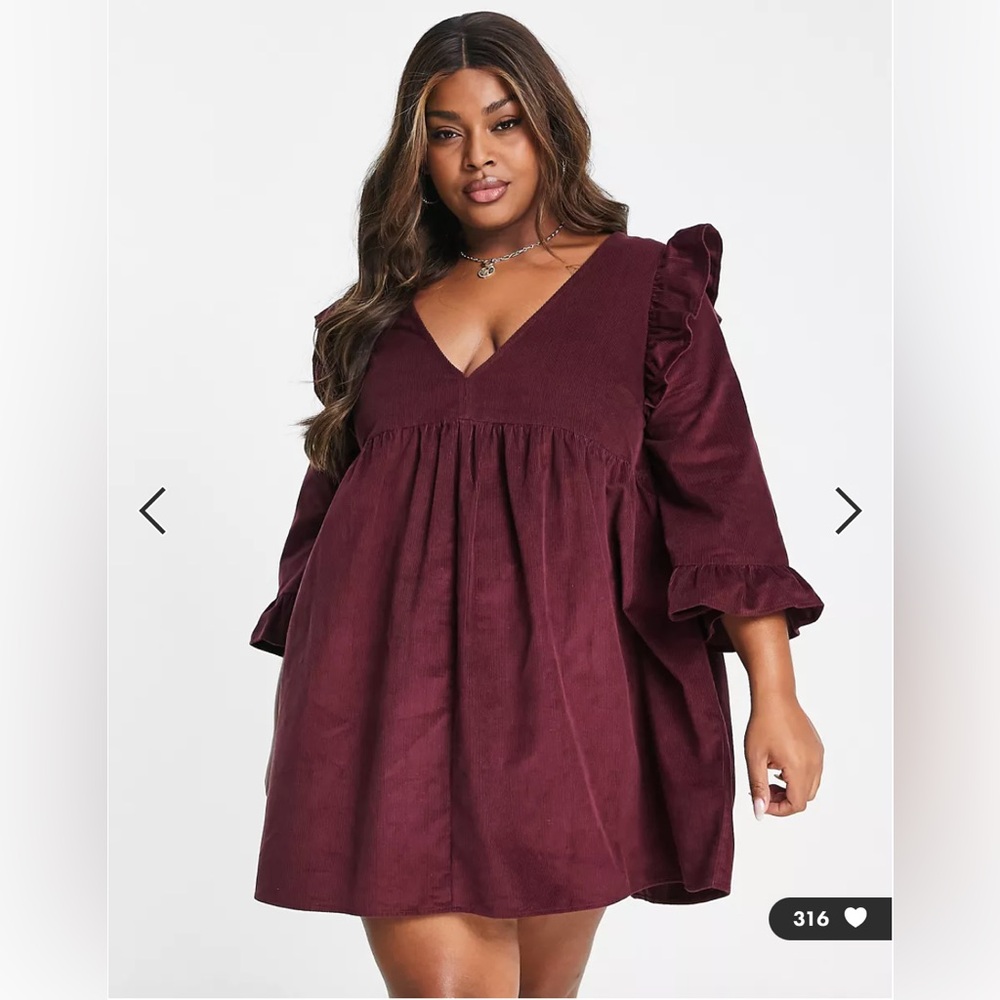 ASOS corduroy mini smock dress — NWOT!